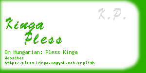 kinga pless business card